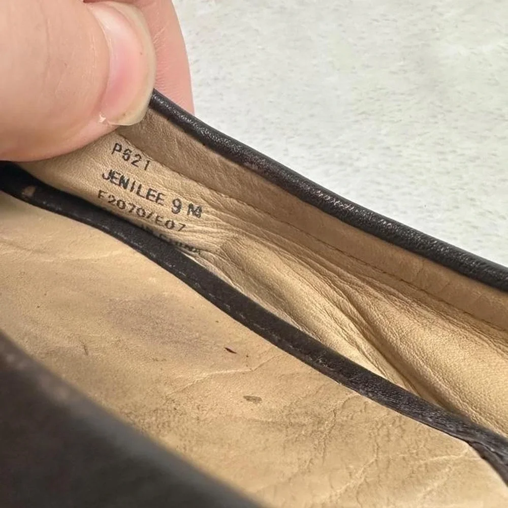 Coach Jenilee signature brown ballet flats leather detailing y2k office siren